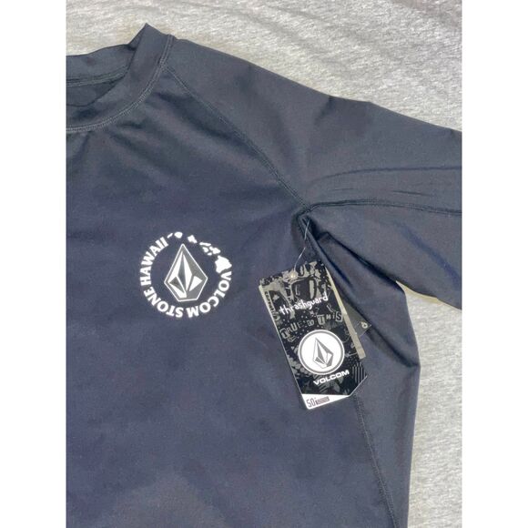 Volcom Stone Hawaii Lone Path Mens Short Sleeve 50+ Anti UV Rash Guard Black XXL - Picture 3 of 13